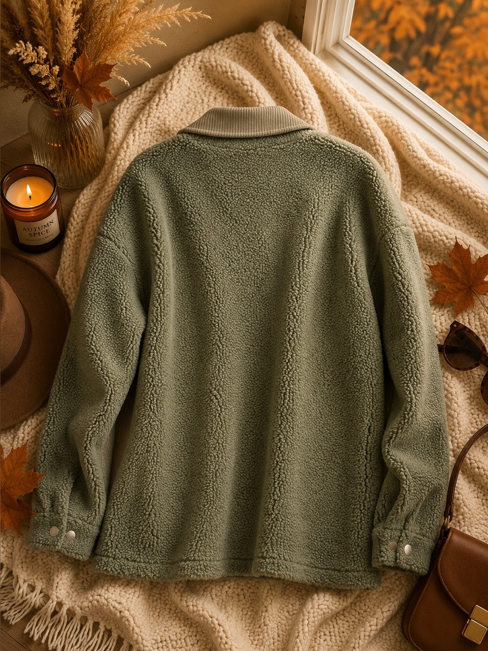 š«āØ L.A. Hearts Teddy Sherpa Jacket ā Oversized Cozy Button Up ā M/L āØāļø - Picture 2 of 3